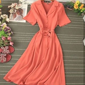 YesStyle Knutsford - Short-Sleeve Midi A-Line Dress